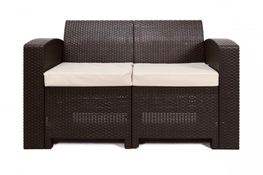 Rattan premium, диван двухместный, венге (2-х местная подушка) - 1